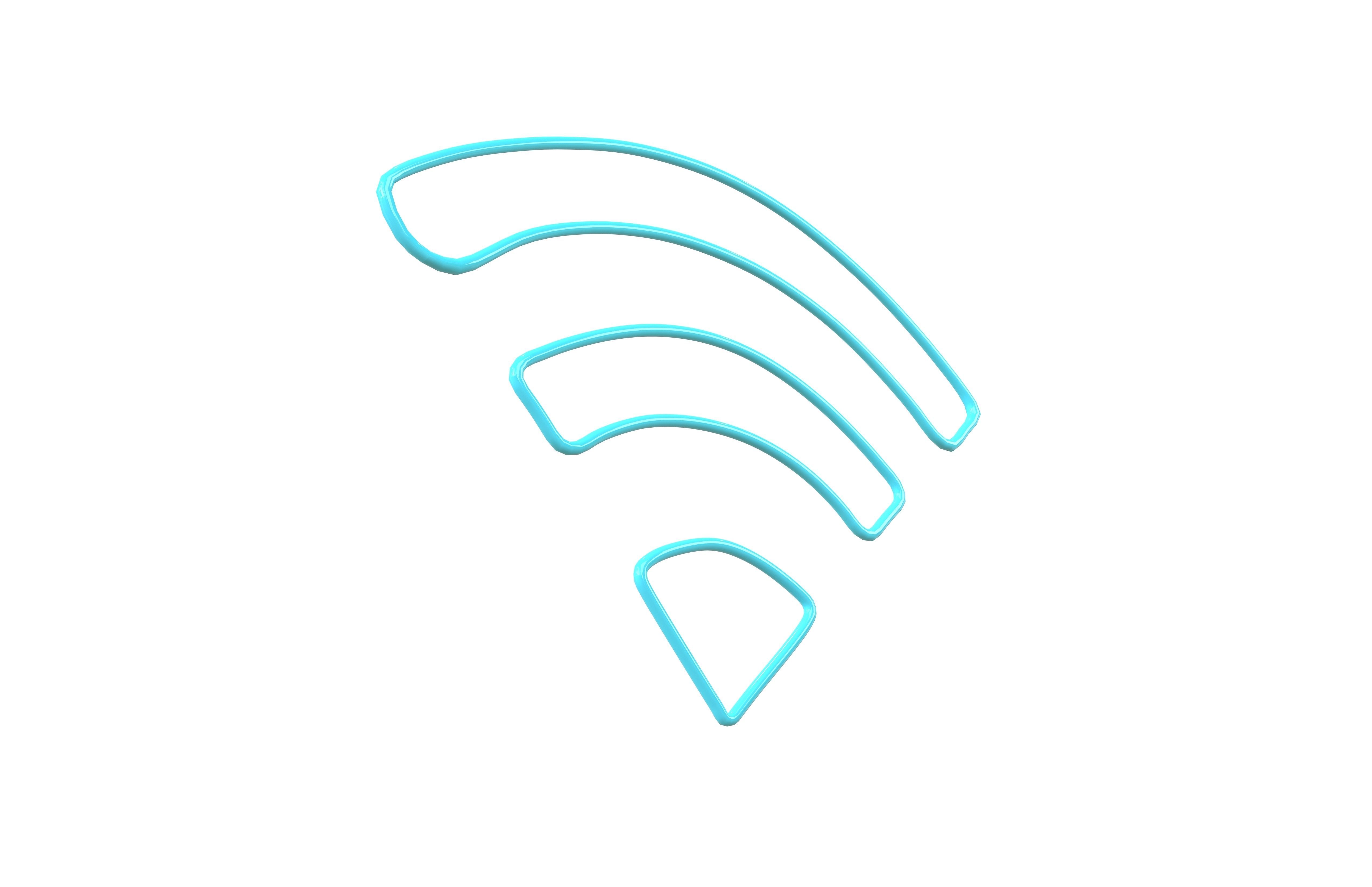 Neon Wifi Symbol v1 001 Low-poly 3D model_3