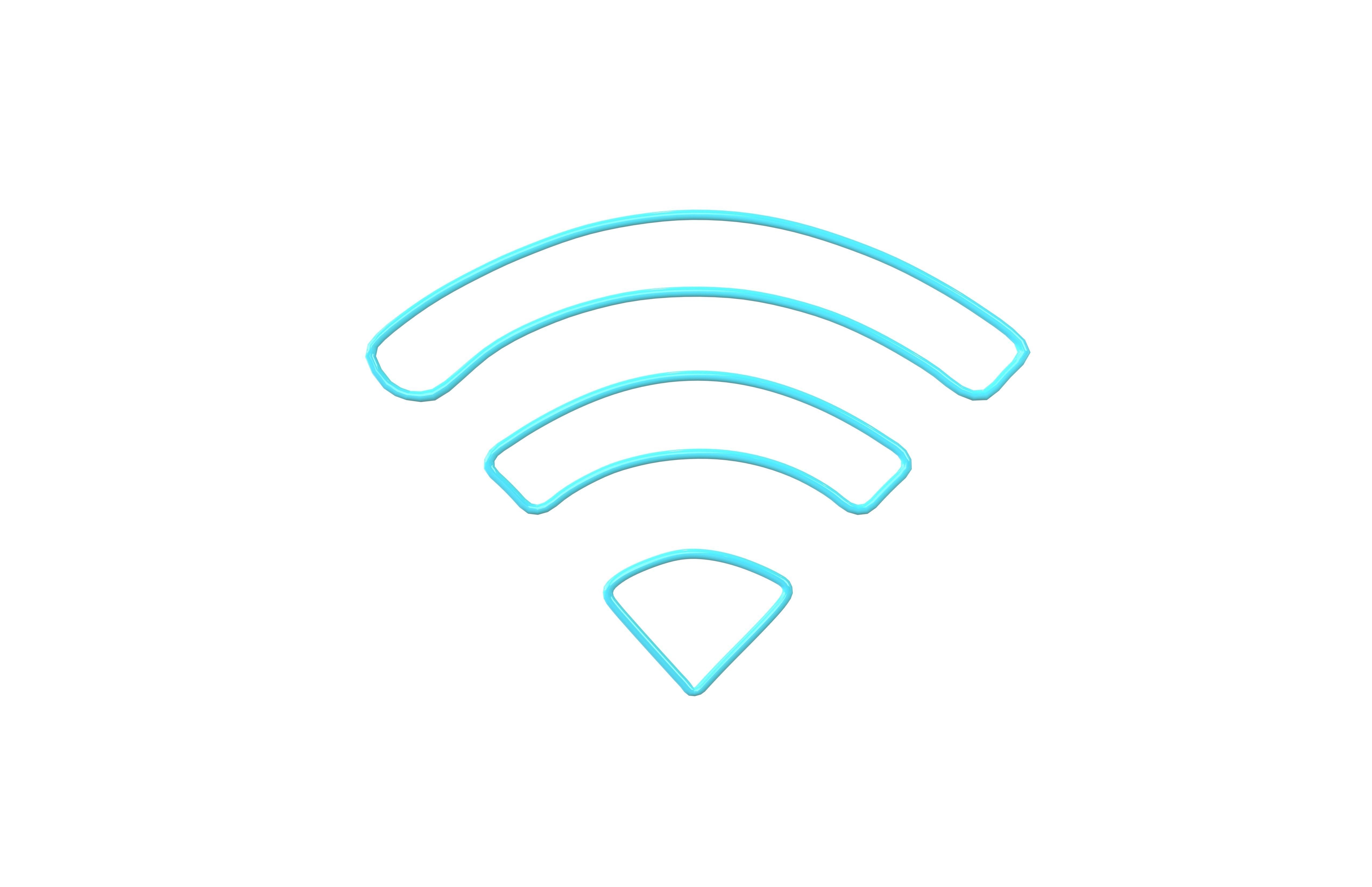 Neon Wifi Symbol v1 001 Low-poly 3D model_1