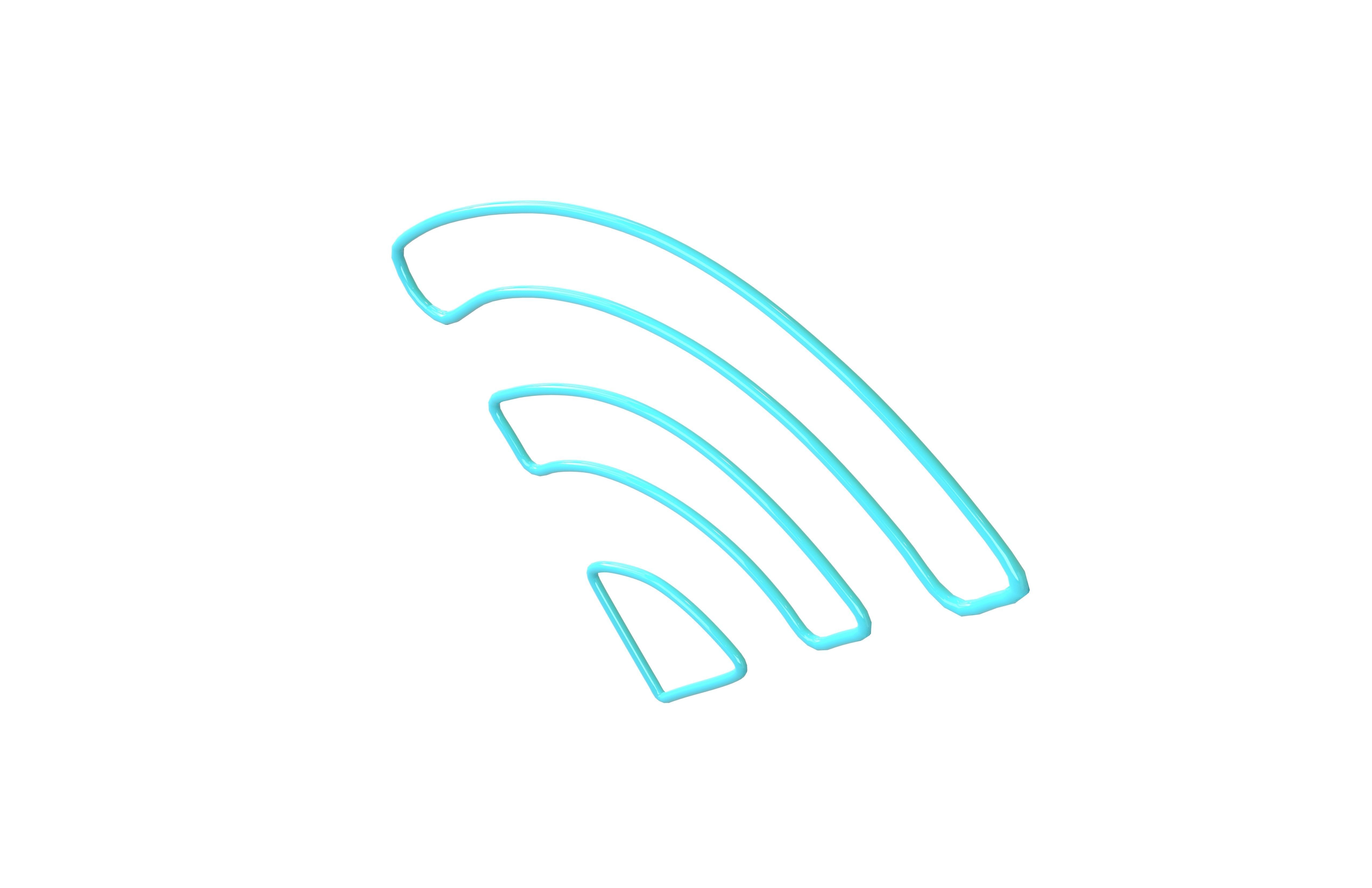 Neon Wifi Symbol v1 001 Low-poly 3D model_2