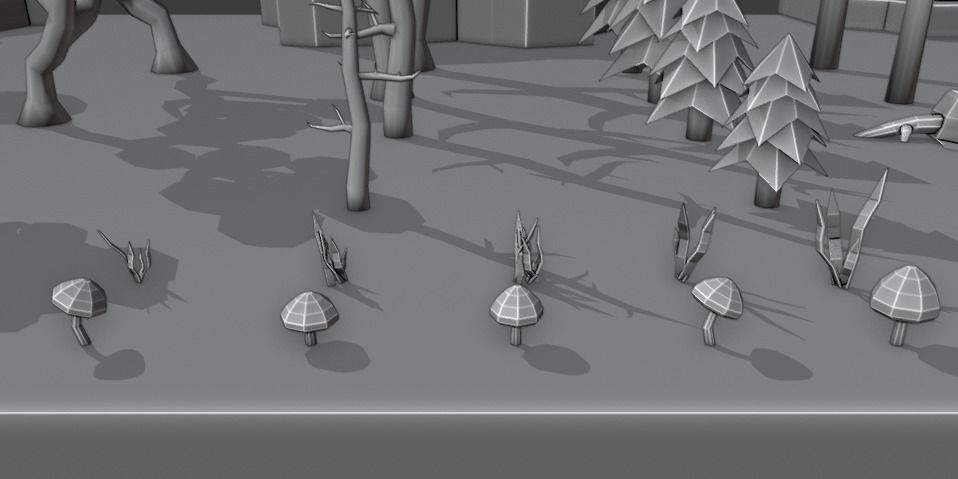 Trees Rocks and Flowers Low-poly 3D model Low-poly 3D model_2