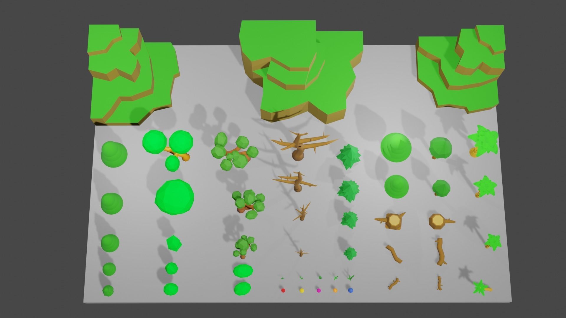 Trees Rocks and Flowers Low-poly 3D model Low-poly 3D model_6