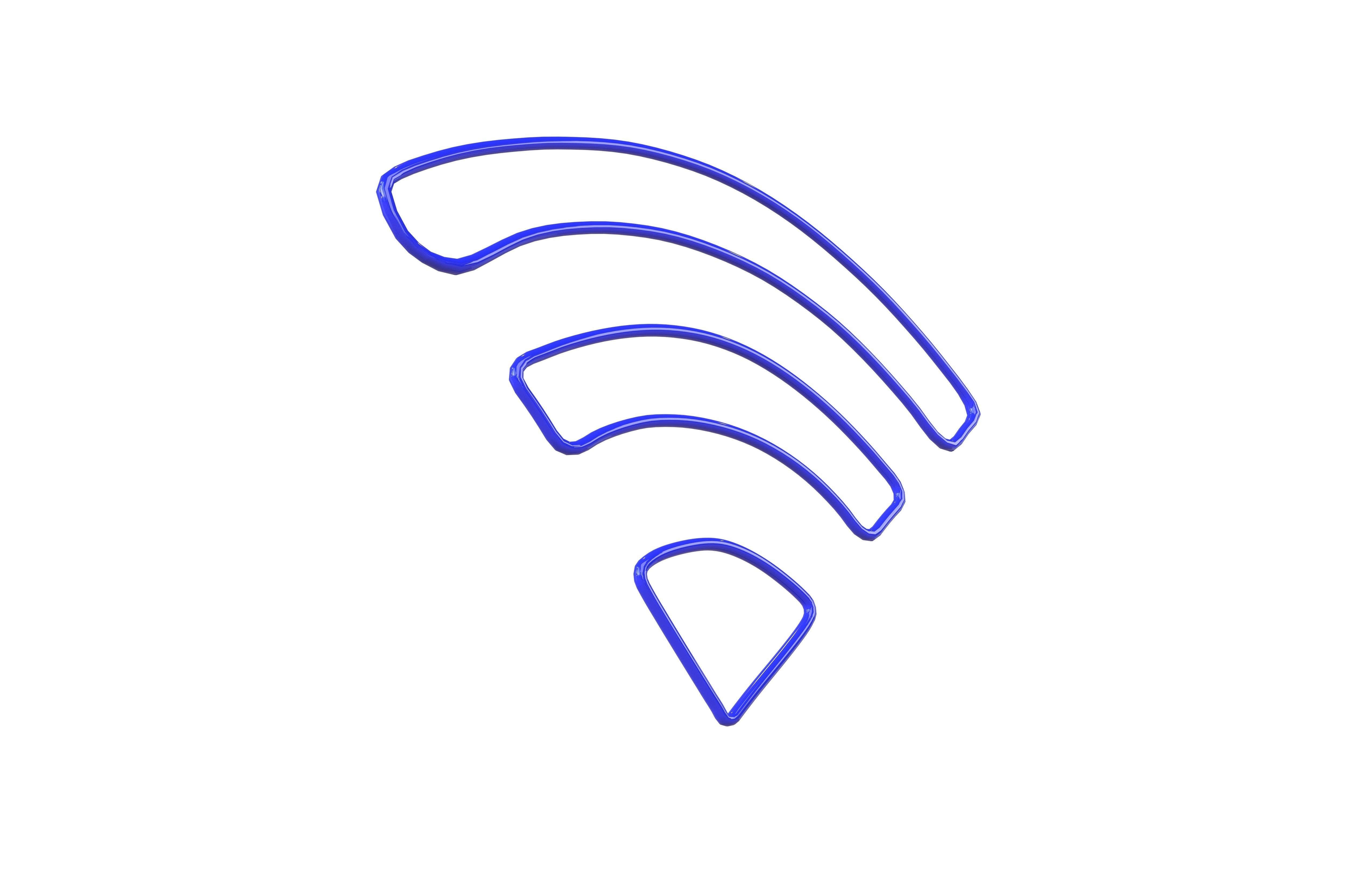 Neon Wifi Symbol v1 002 Low-poly 3D model_3