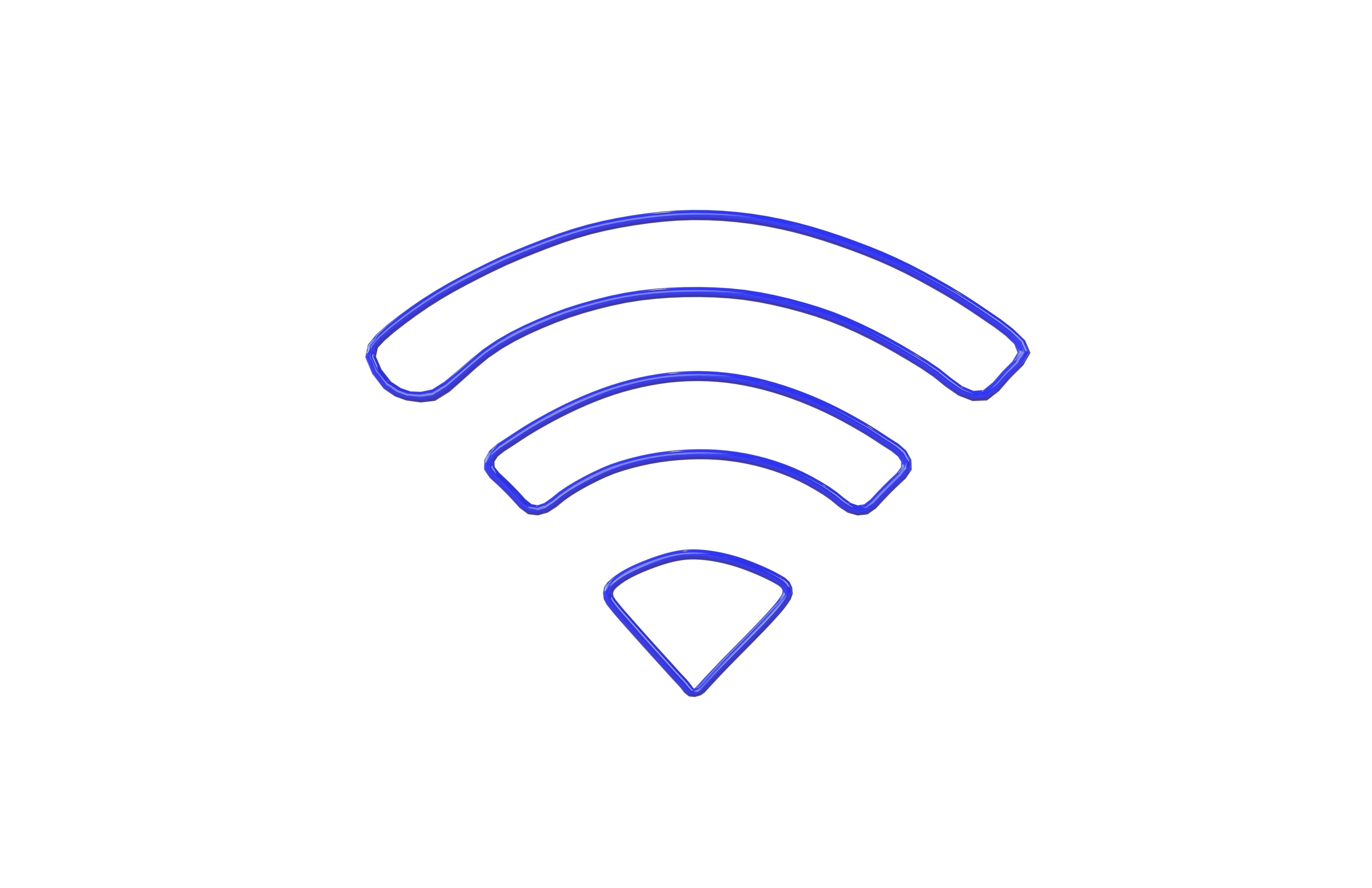 Neon Wifi Symbol v1 002 Low-poly 3D model_1