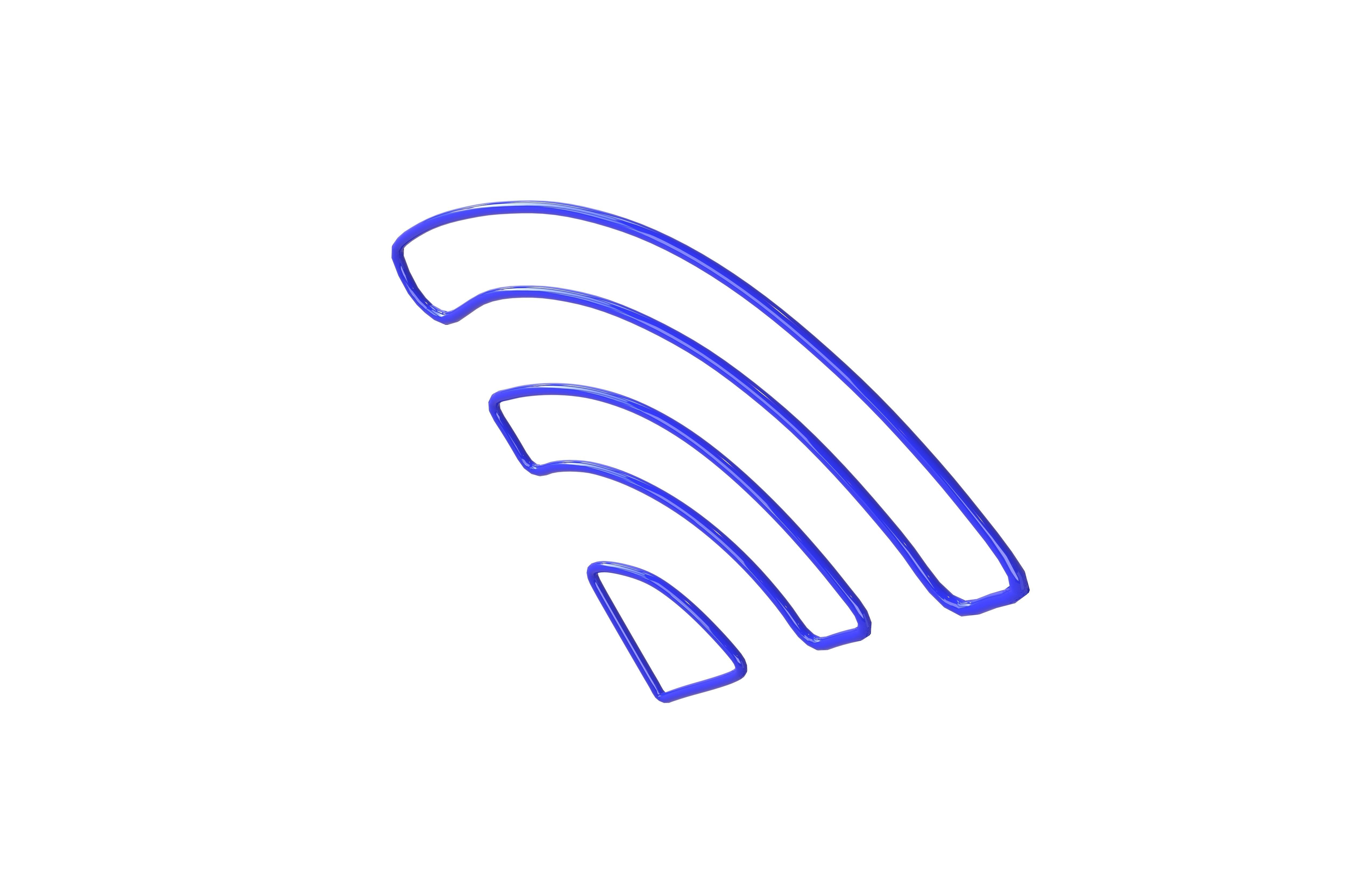 Neon Wifi Symbol v1 002 Low-poly 3D model_2