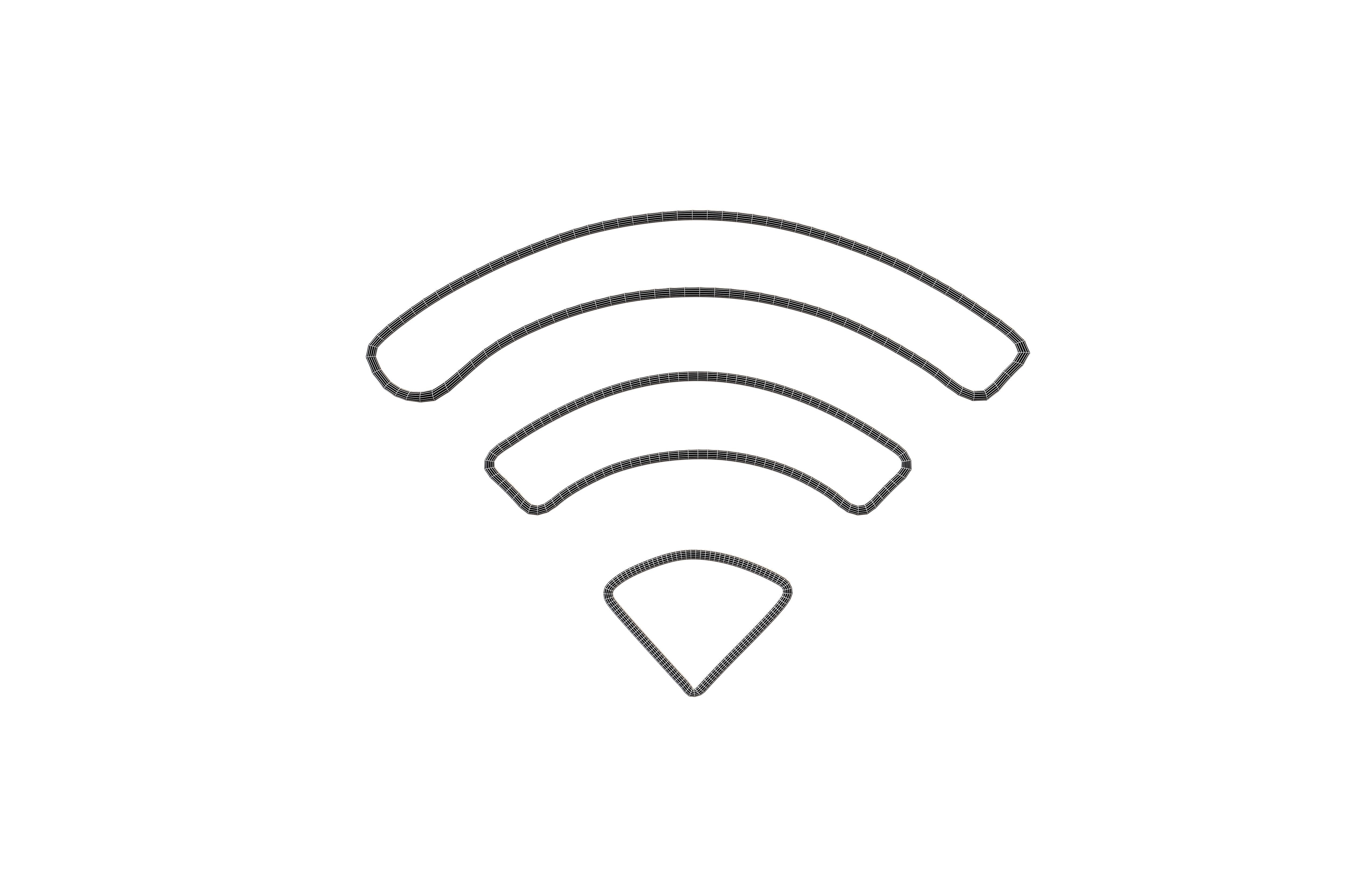 Neon Wifi Symbol v1 004 Low-poly 3D model_5