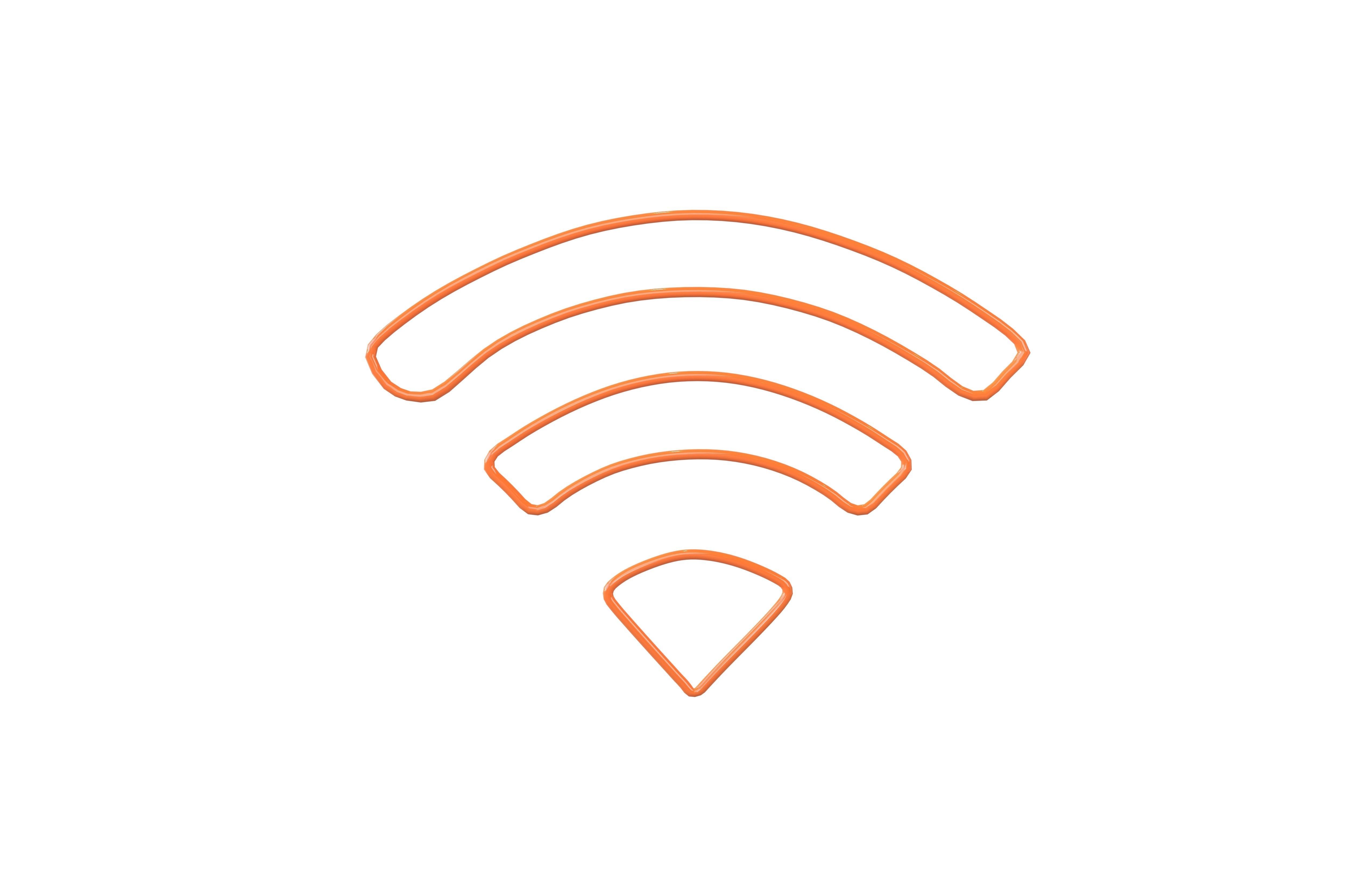 Neon Wifi Symbol v1 004 Low-poly 3D model_1