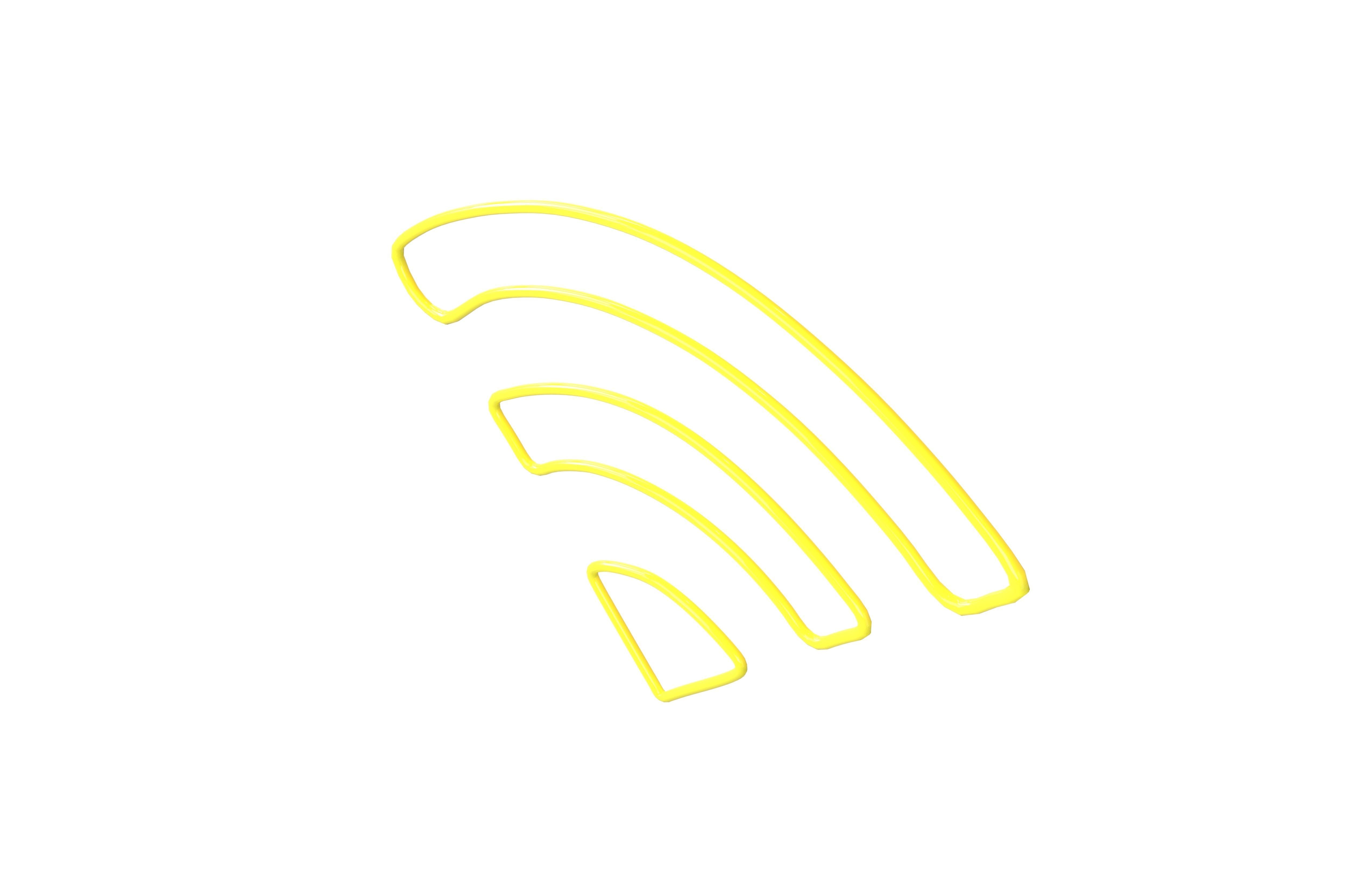 Neon Wifi Symbol v1 005 Low-poly 3D model_2