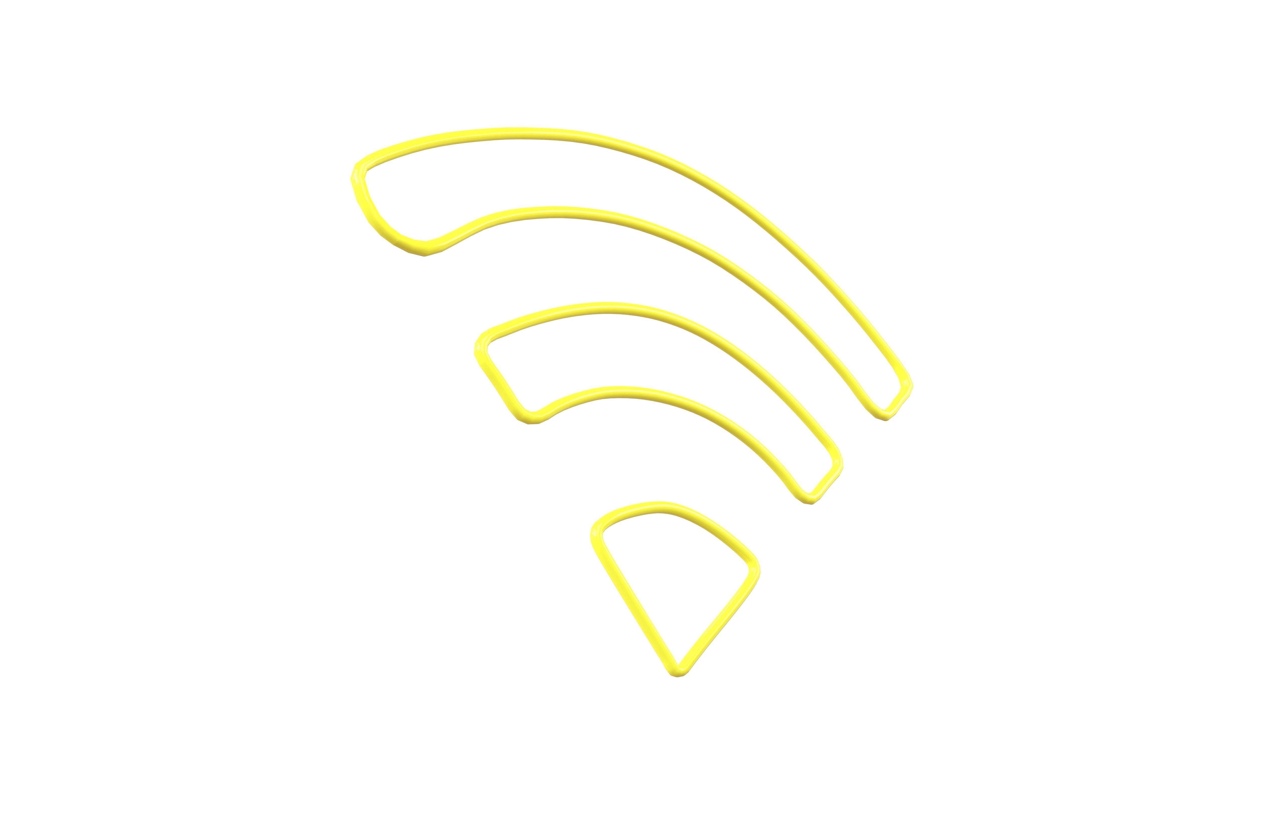 Neon Wifi Symbol v1 005 Low-poly 3D model_3