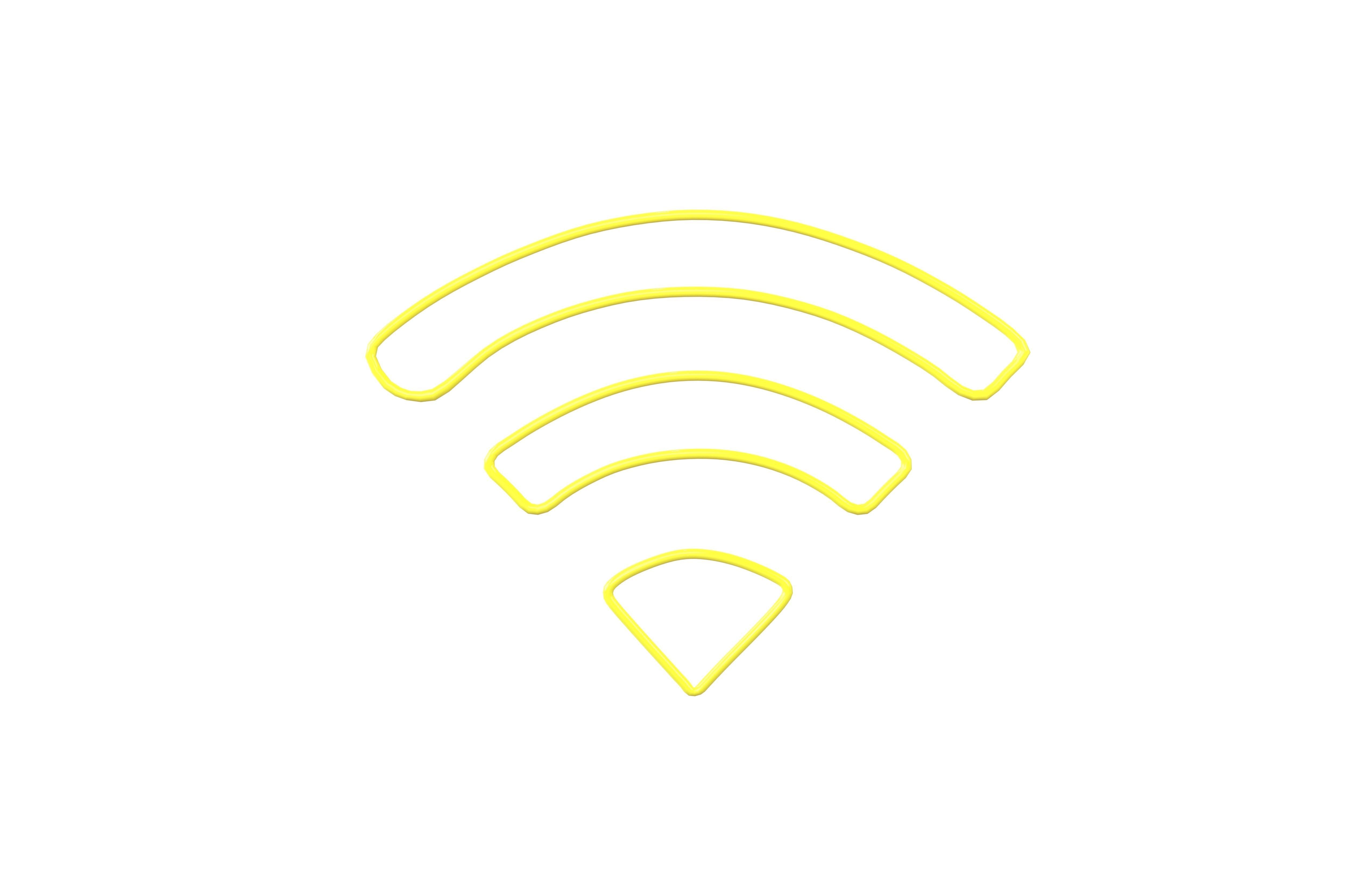 Neon Wifi Symbol v1 005 Low-poly 3D model_1