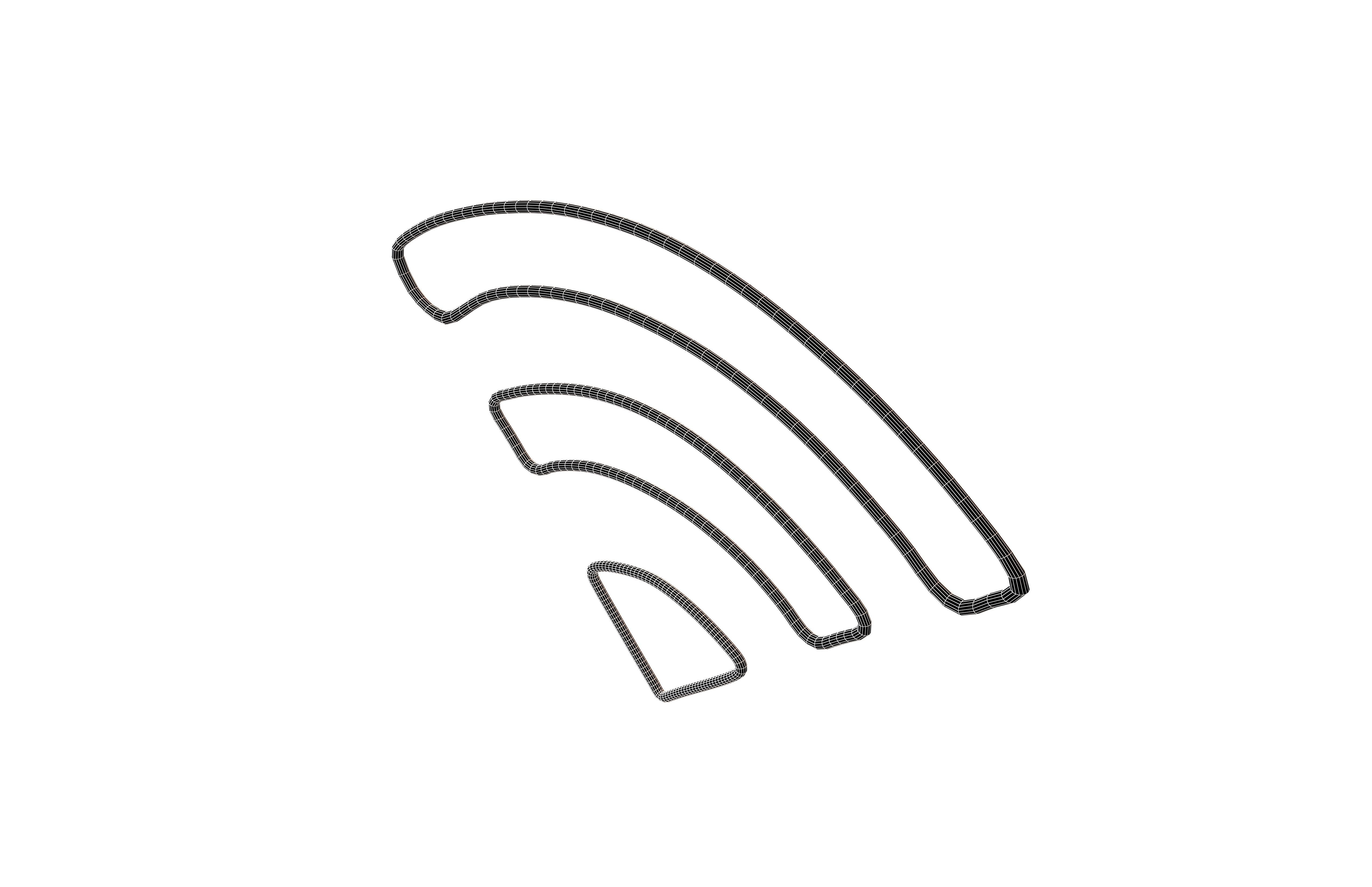 Neon Wifi Symbol v1 005 Low-poly 3D model_6