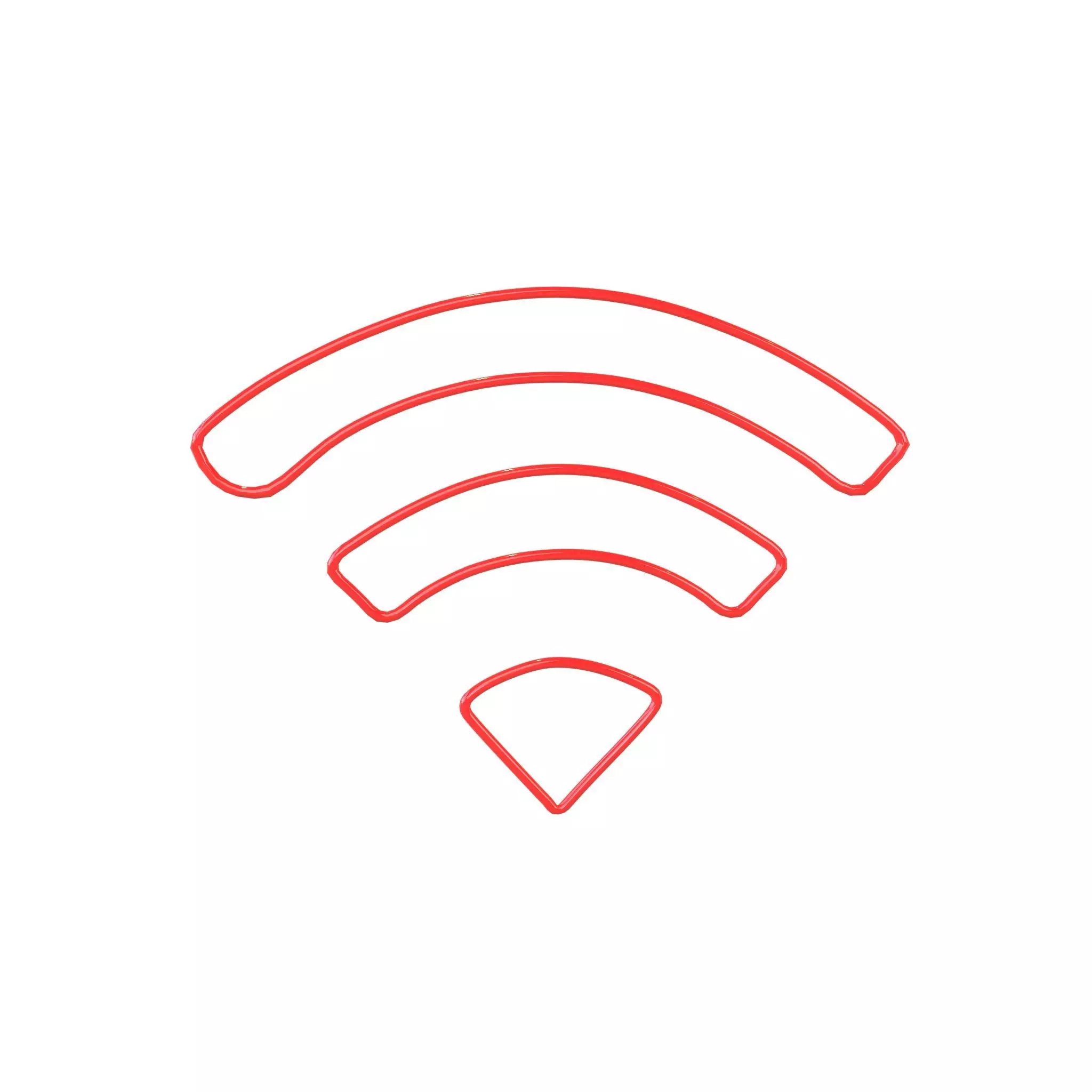 Neon Wifi Symbol v1 006 Low-poly 3D model_0