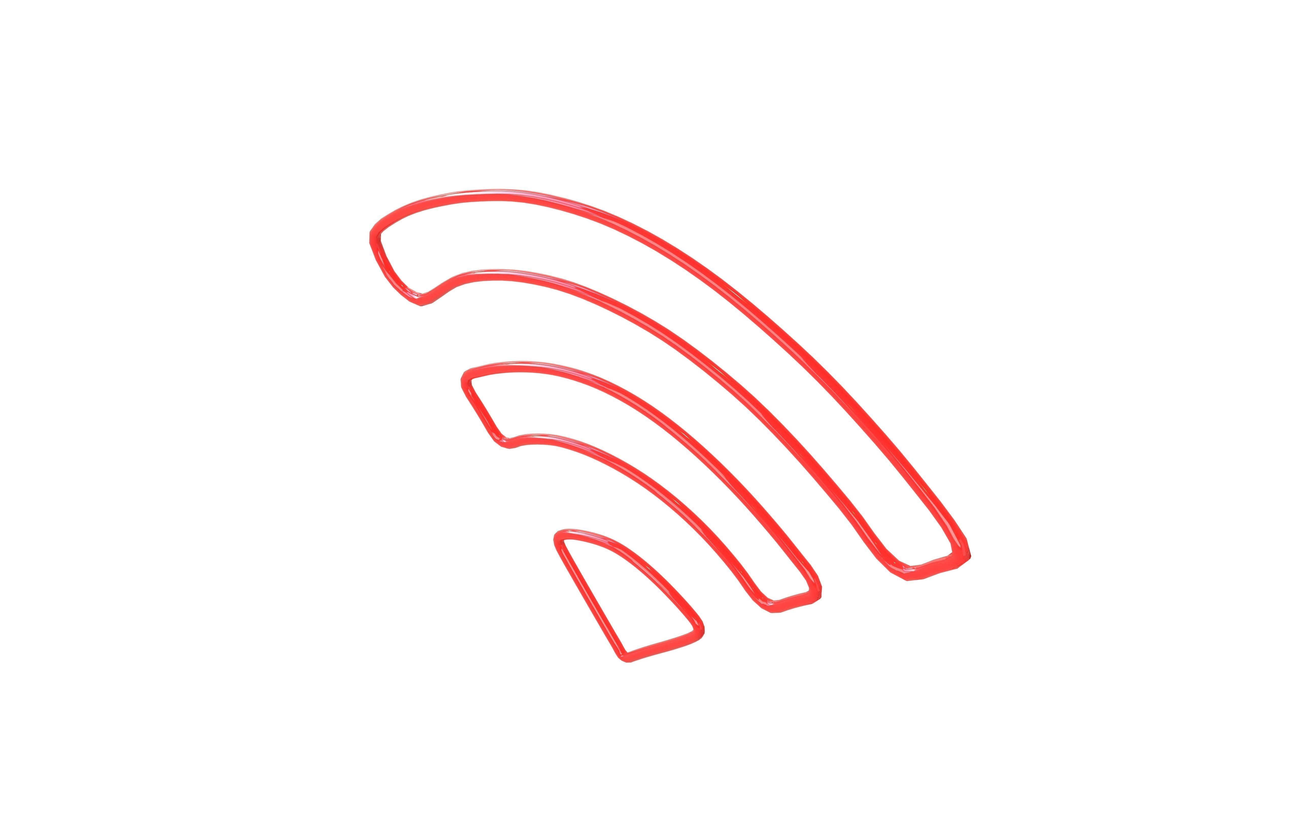 Neon Wifi Symbol v1 006 Low-poly 3D model_1