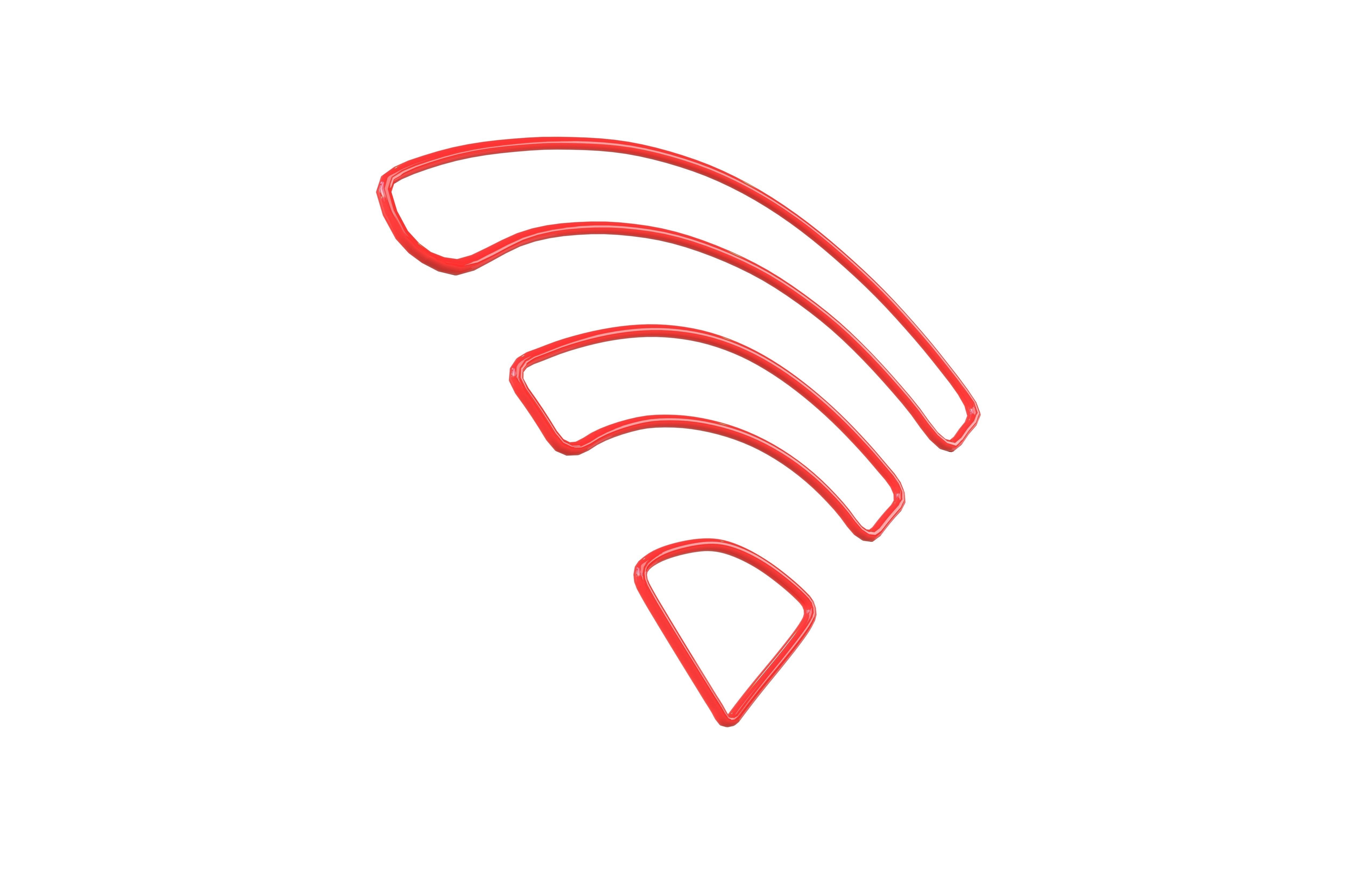 Neon Wifi Symbol v1 006 Low-poly 3D model_3