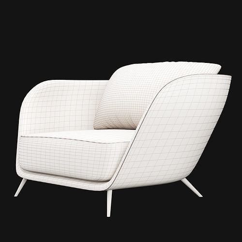 Modern chair 3D model 4