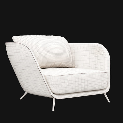 Modern chair 3D model 2