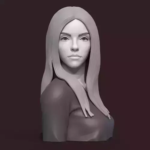 Girl E bust of woman with long hair 3D print model