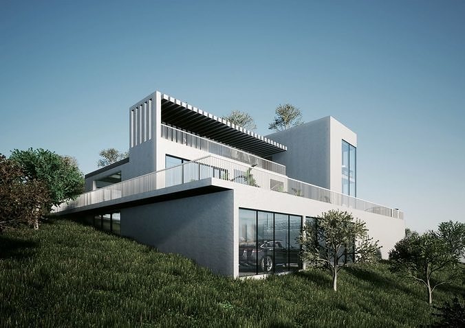 House design hill 3D model