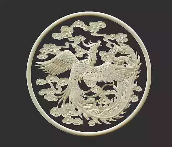phoenix chinese carving of 3D print model