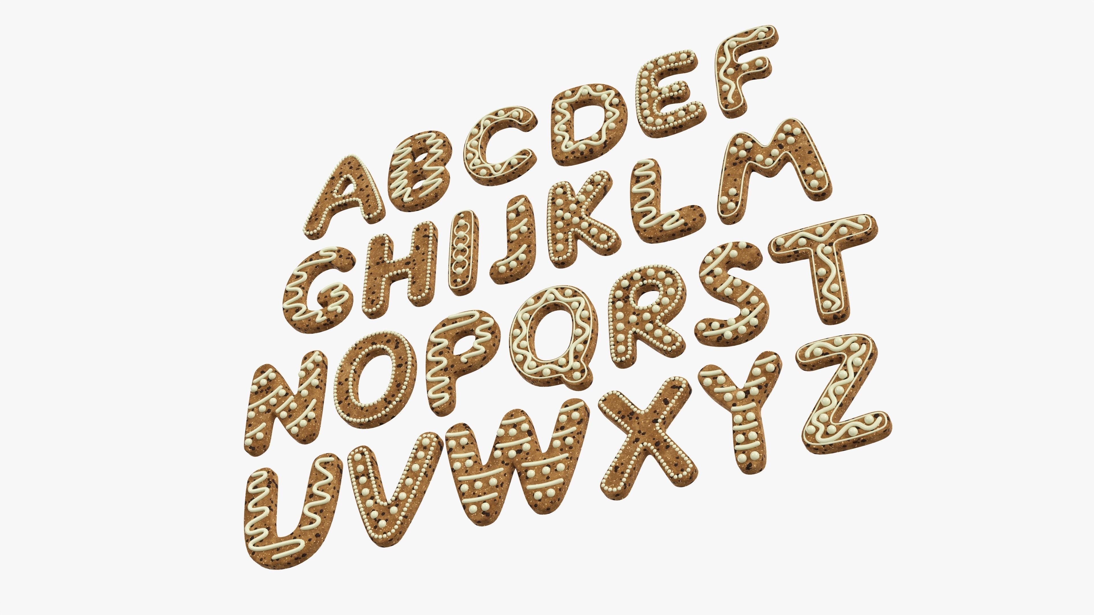 Decorated alphabet letters 01 3D model_2