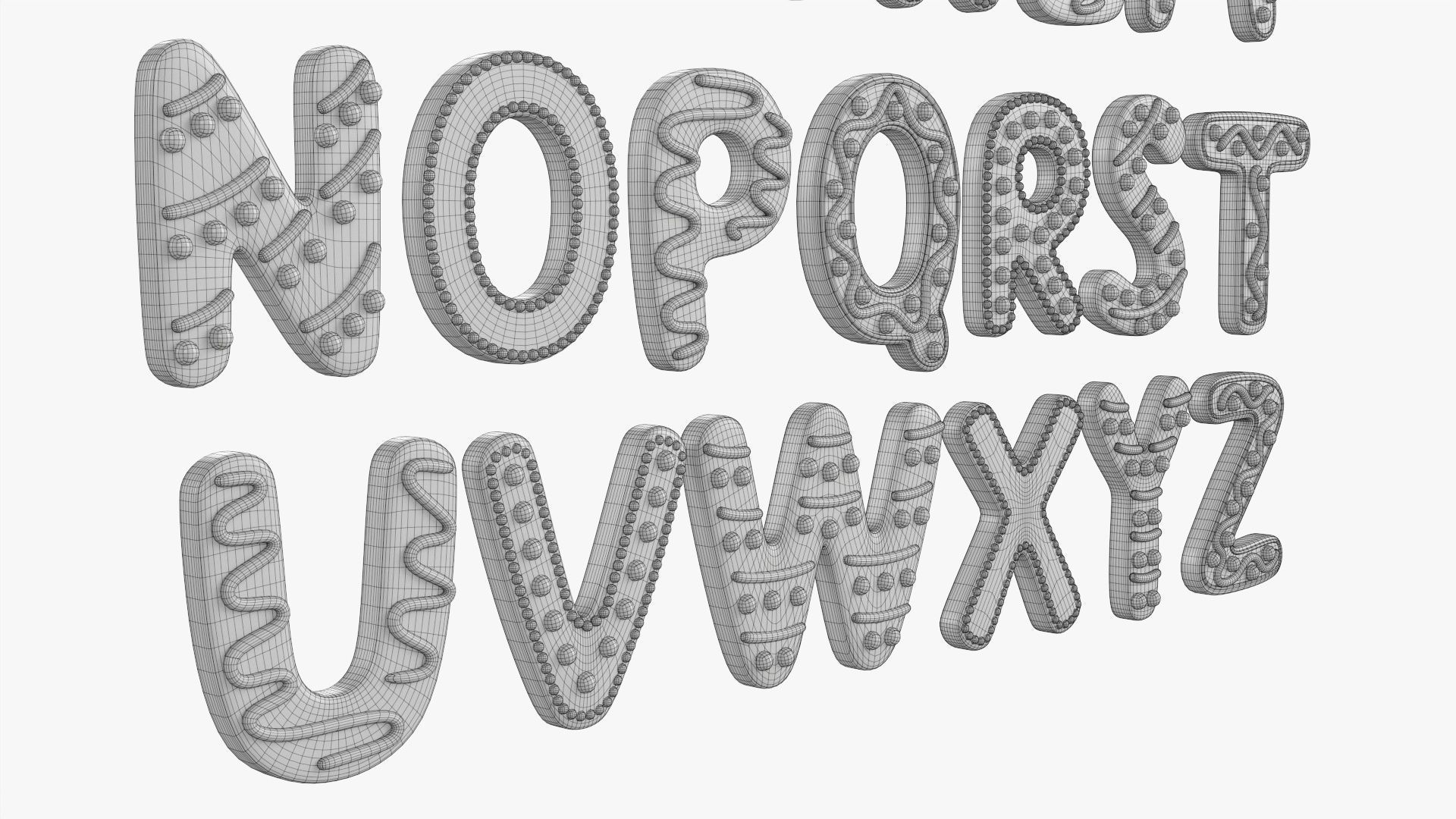 Decorated alphabet letters 02 3D model_10