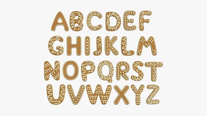 Decorated alphabet letters 02 3D model