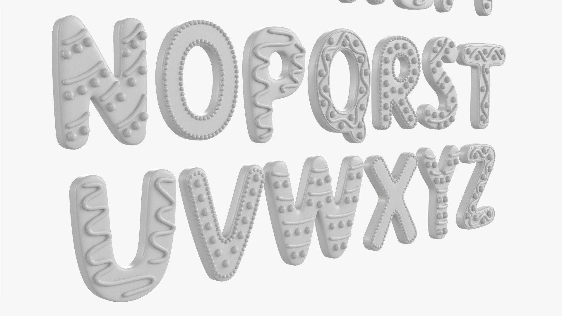 Decorated alphabet letters 02 3D model_7