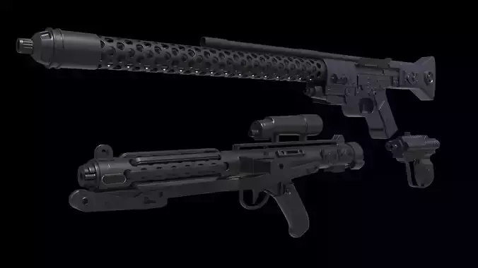 Star Wars multipe blasters mandolorian  3D model