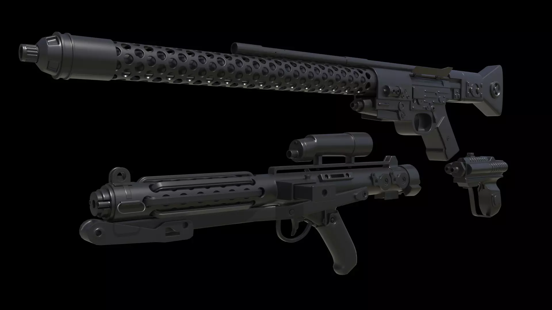 Star Wars multipe blasters mandolorian  3D model_0