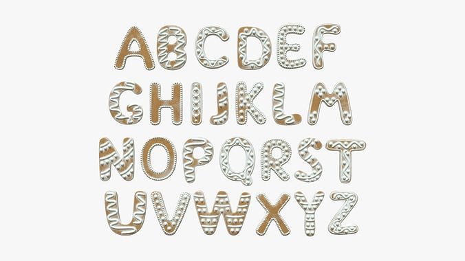 Decorated alphabet letters 03 3D model