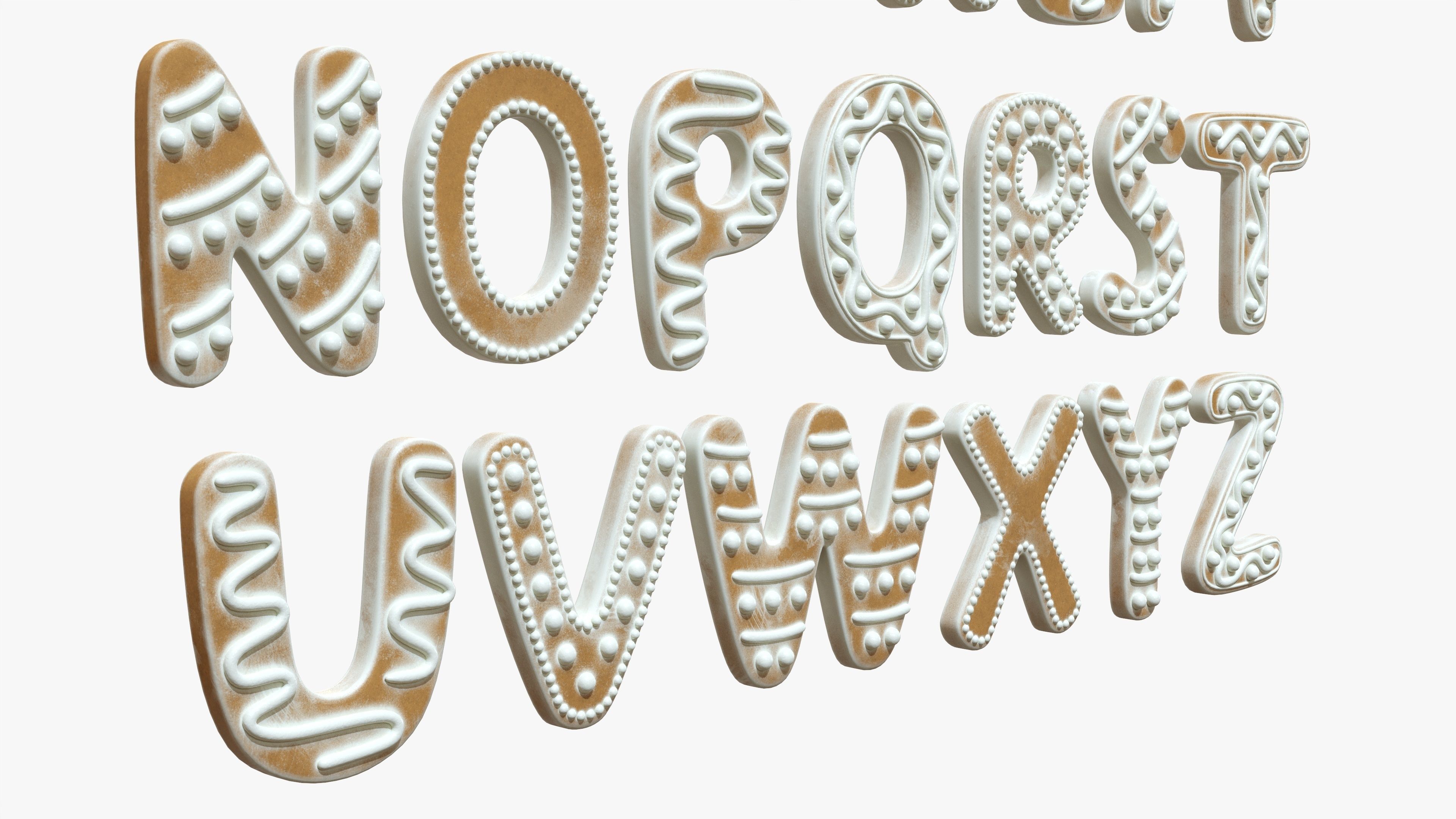 Decorated alphabet letters 03 3D model_3