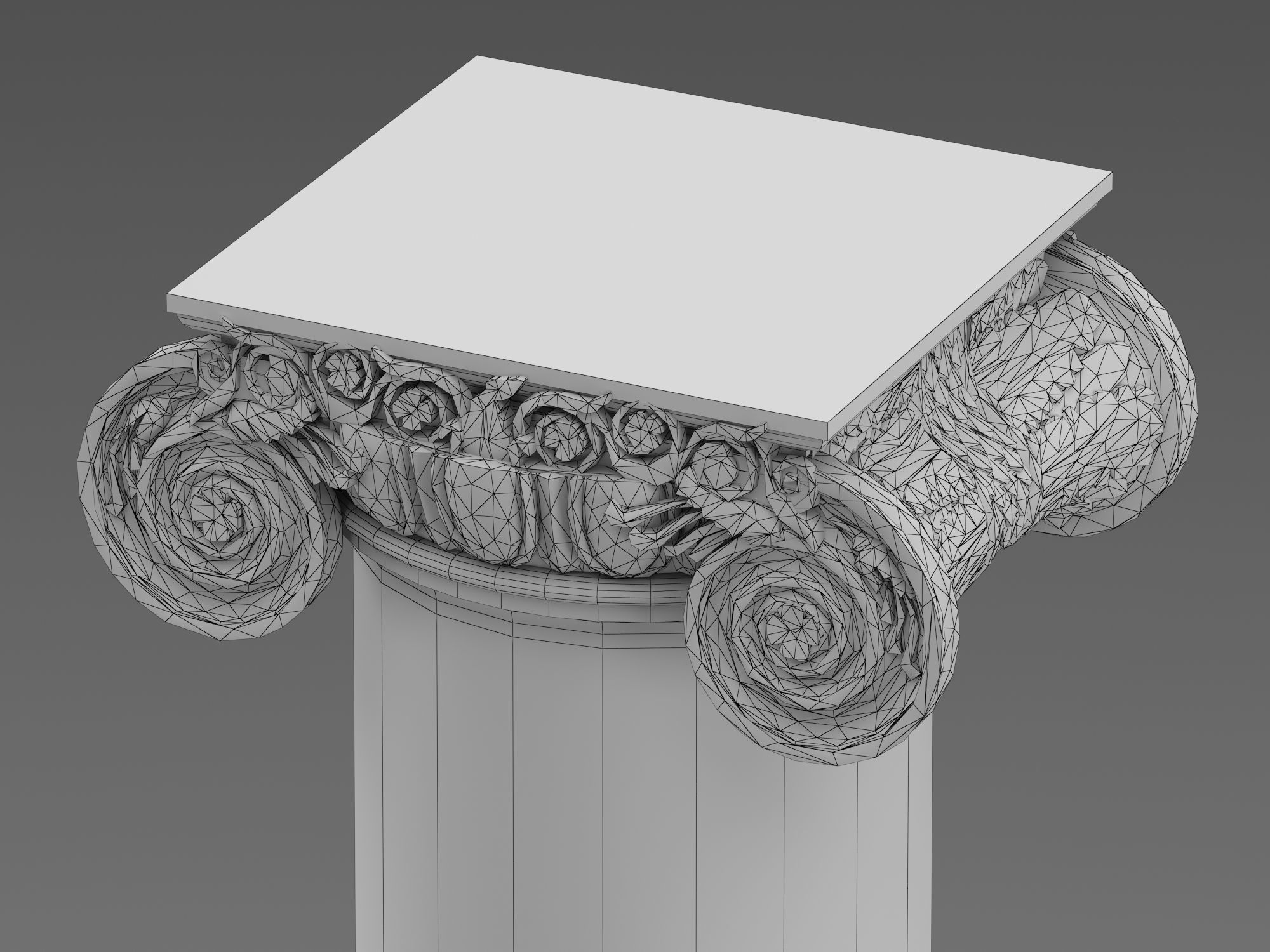 Ionic column 1 Low-poly 3D model_14
