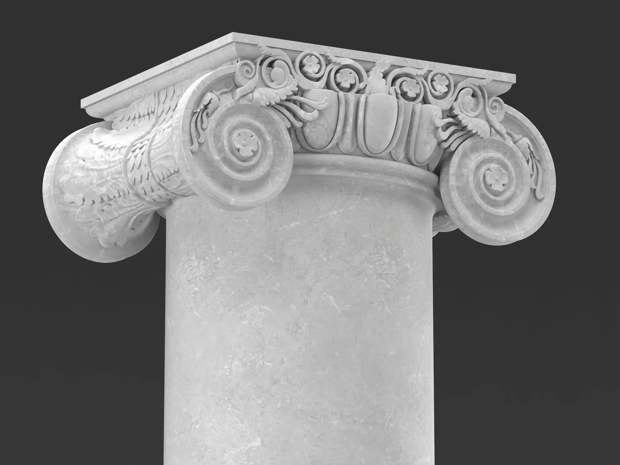 Ionic column 1 Low-poly 3D model_0