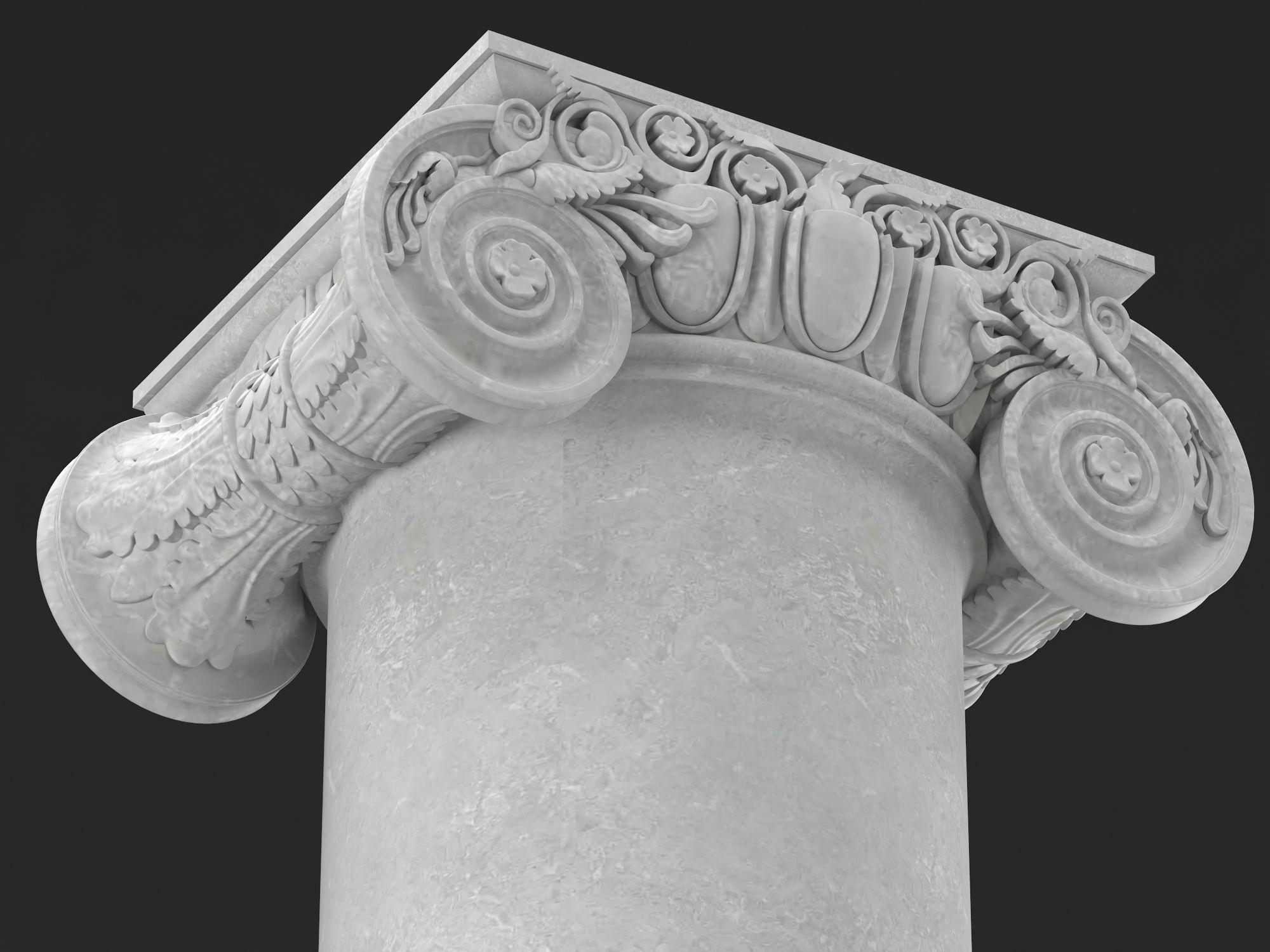 Ionic column 1 Low-poly 3D model_8