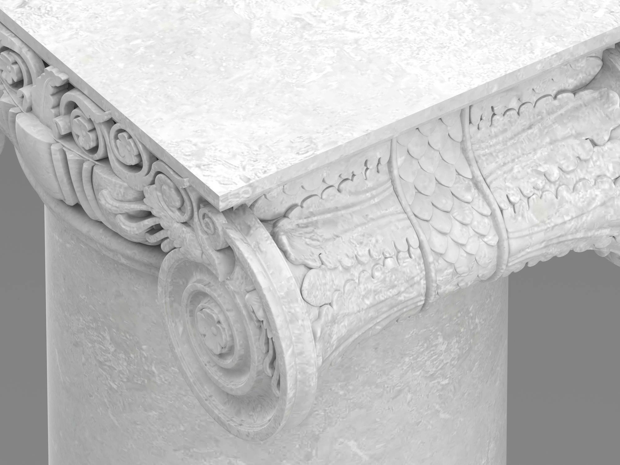 Ionic column 1 Low-poly 3D model_11