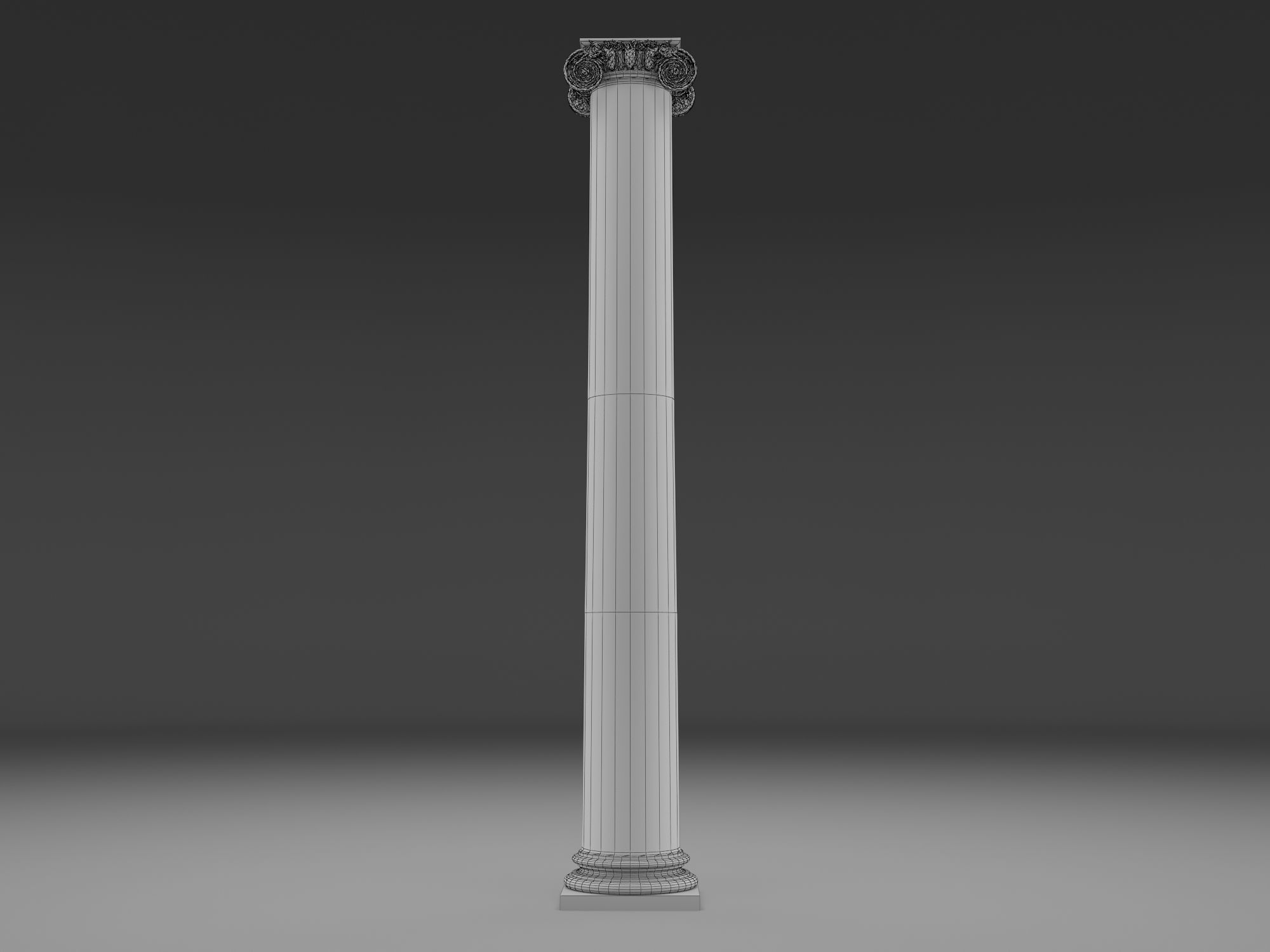 Ionic column 1 Low-poly 3D model_12