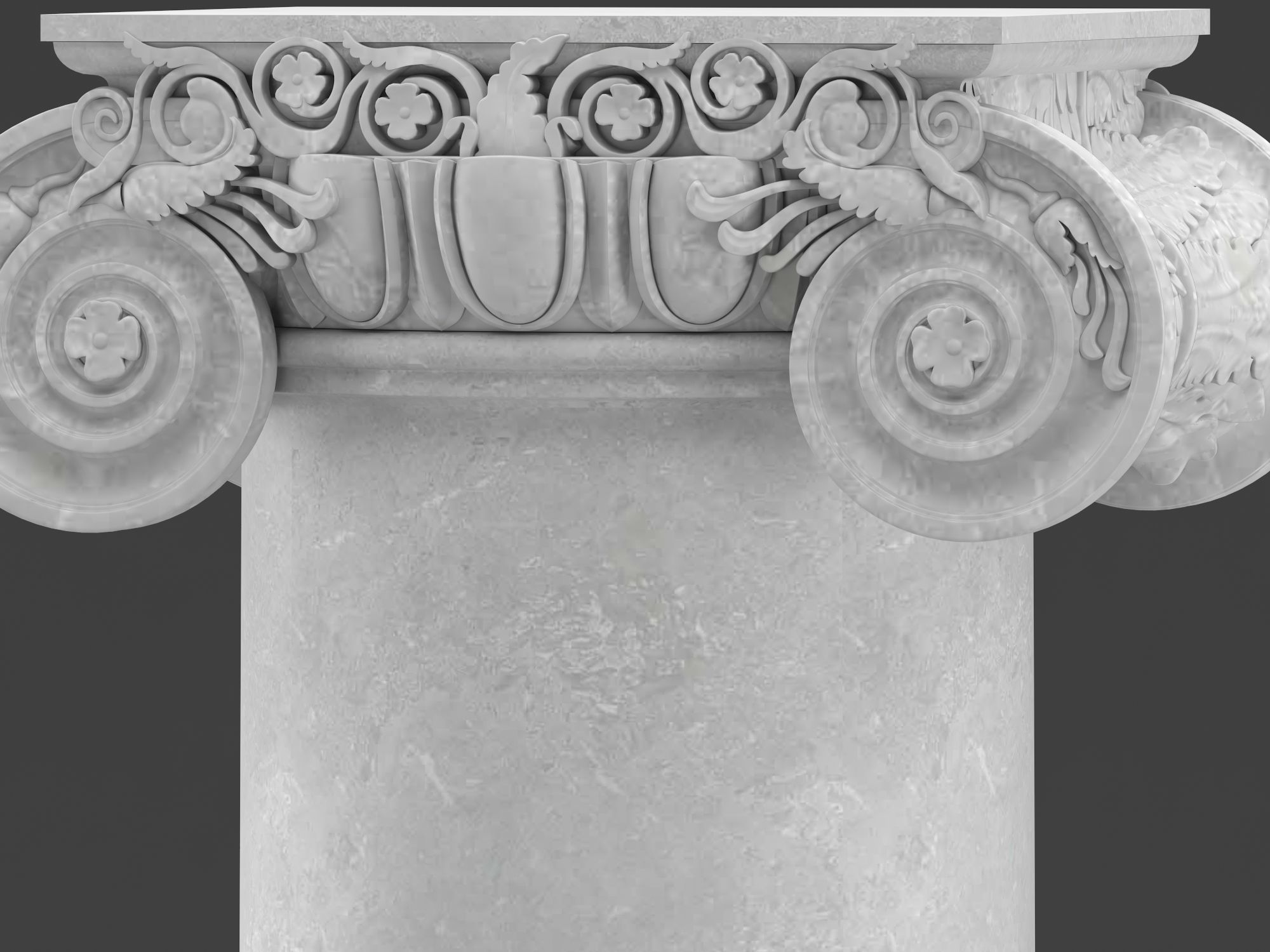 Ionic column 1 Low-poly 3D model_7