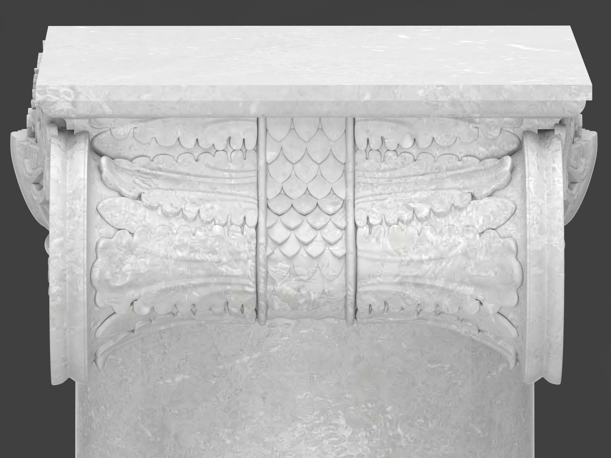 Ionic column 1 Low-poly 3D model_10