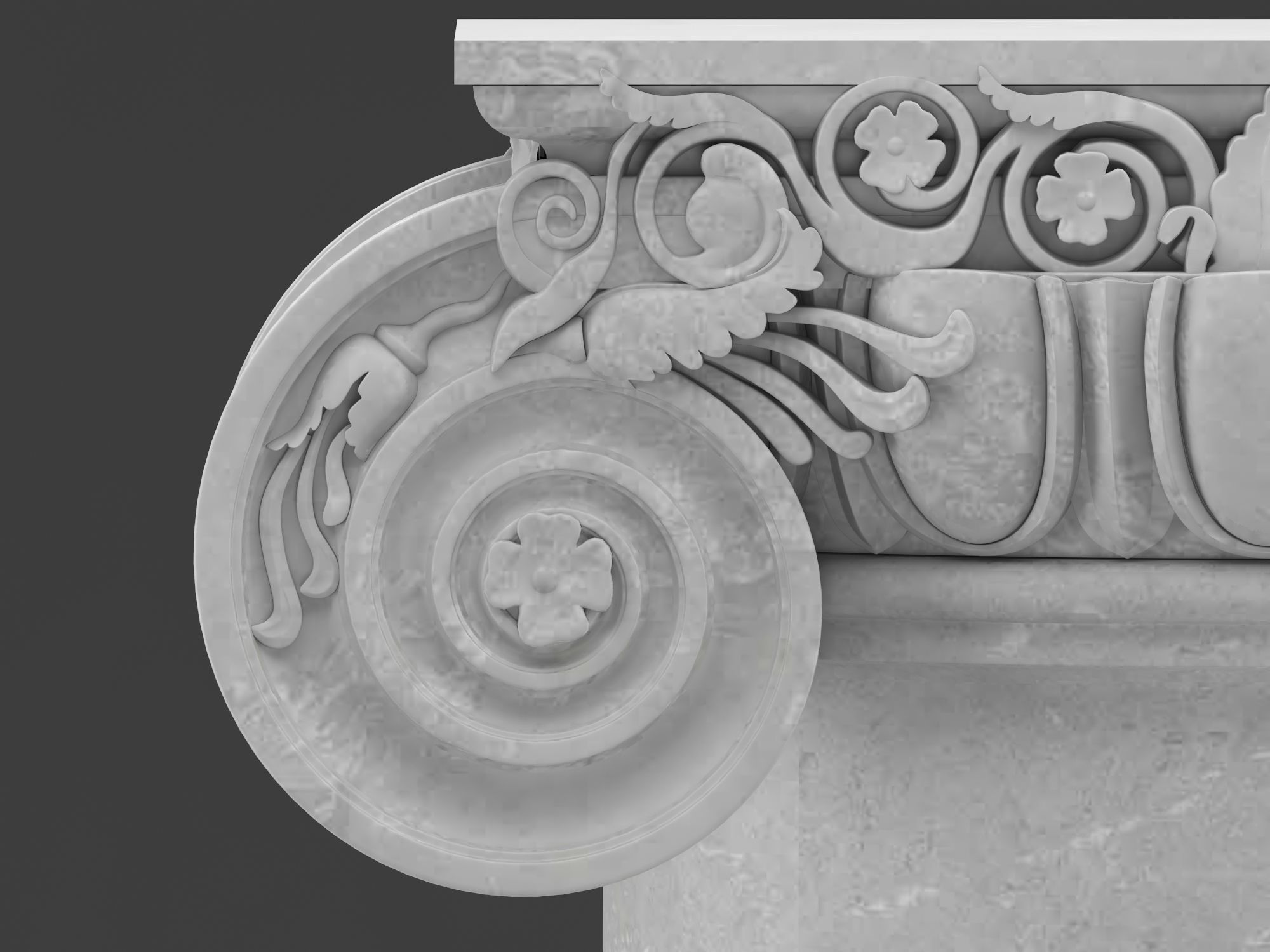 Ionic column 1 Low-poly 3D model_9