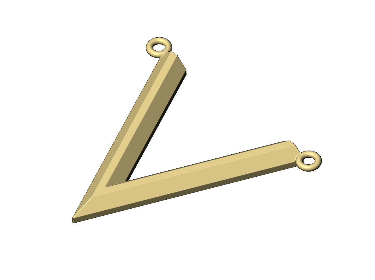 Chamfred V chevron pendant 3D print model_8
