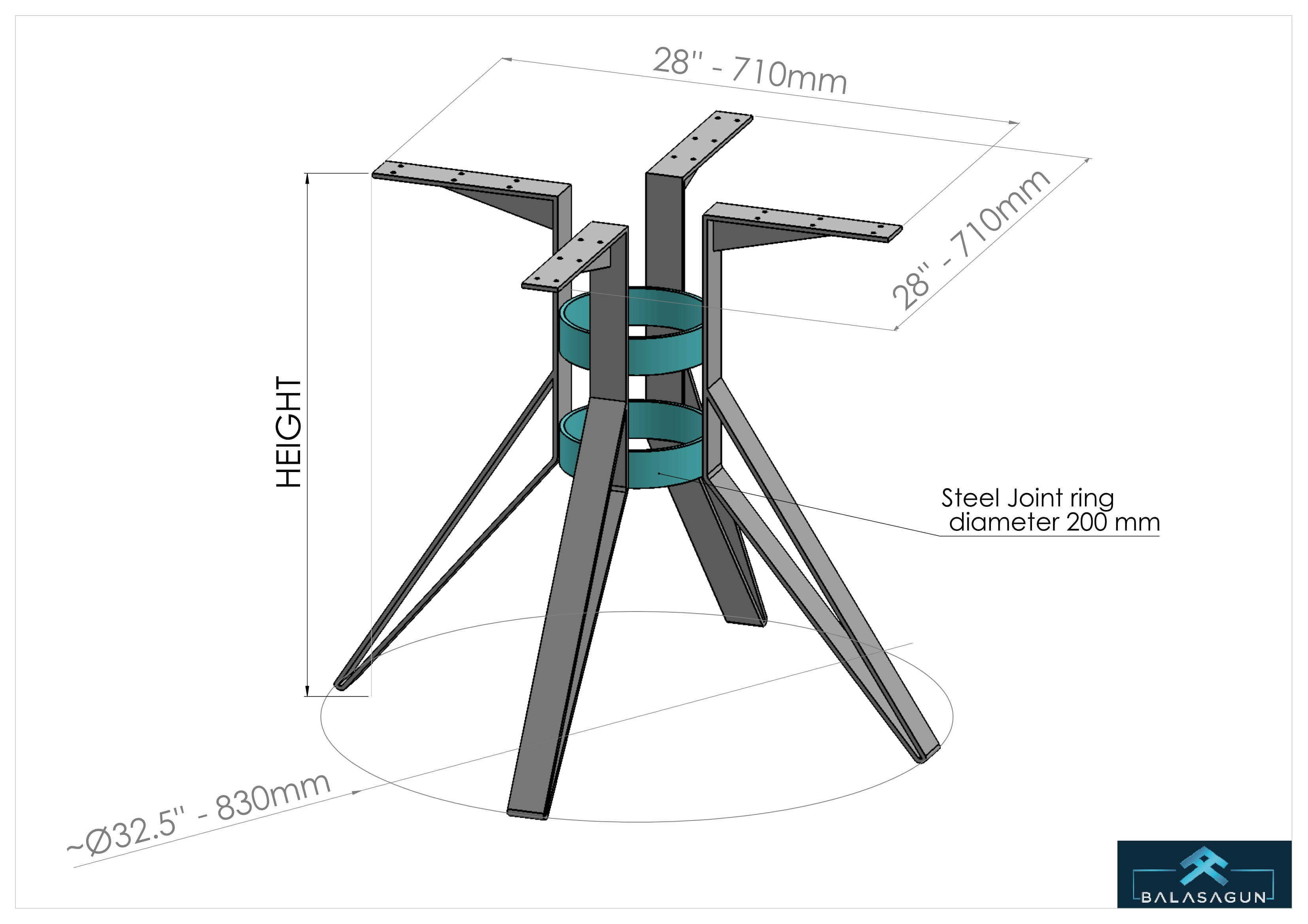ROUND COFFEE KITCHEN TABLE BASE - BALASAGUN LAGARI TABLE BASE Free 3D model_6