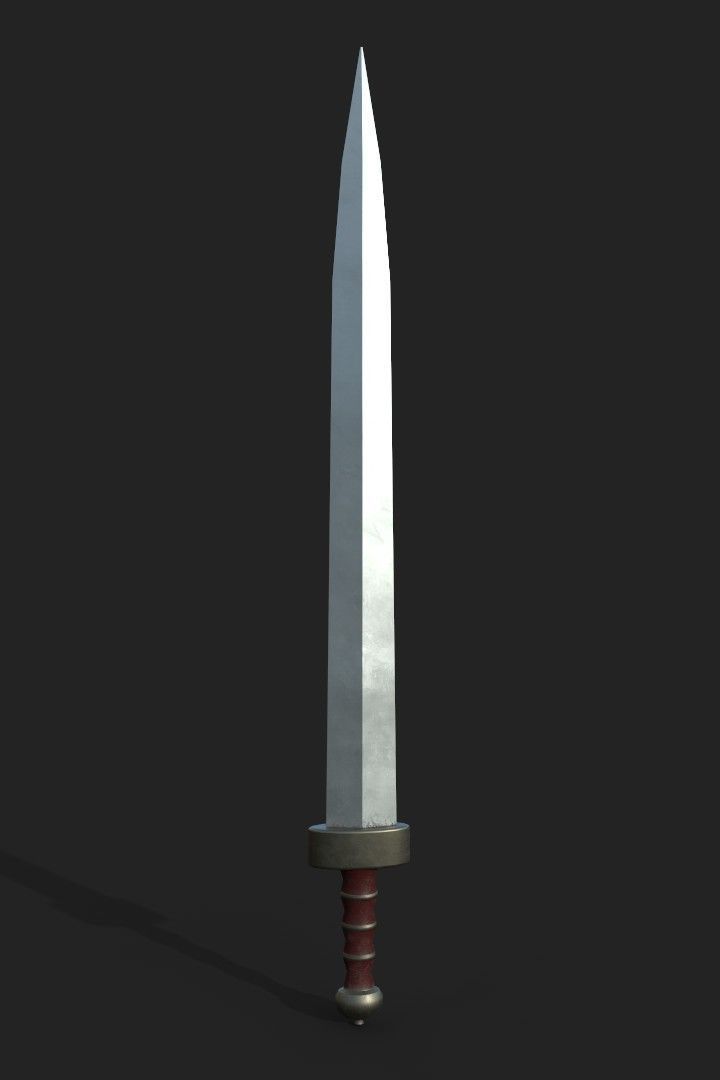 Realistic Medieval Swords Low-poly 3D model_13