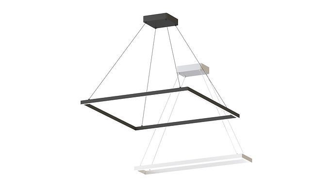 Piazza LED Square Rectangle Pendant by Kuzco Lighting 3D model
