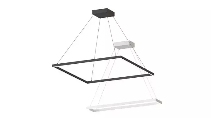 Piazza LED Square Rectangle Pendant by Kuzco Lighting 3D model