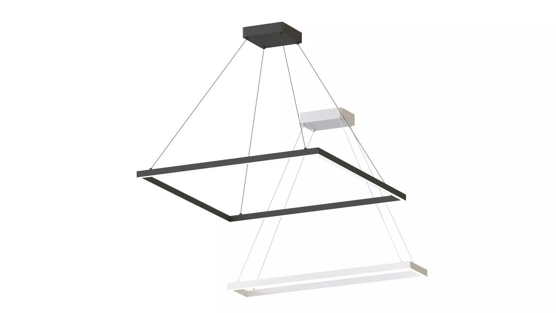 Piazza LED Square Rectangle Pendant by Kuzco Lighting 3D model_0