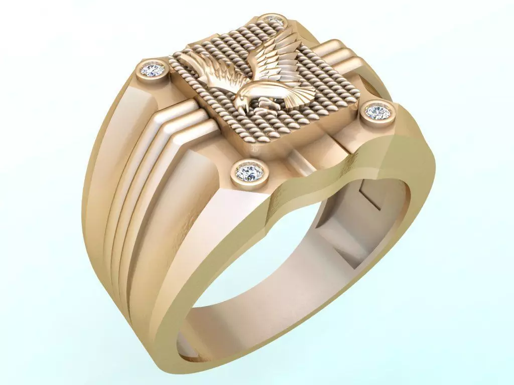 Eagle ring - Mens rings - N575 3D print model