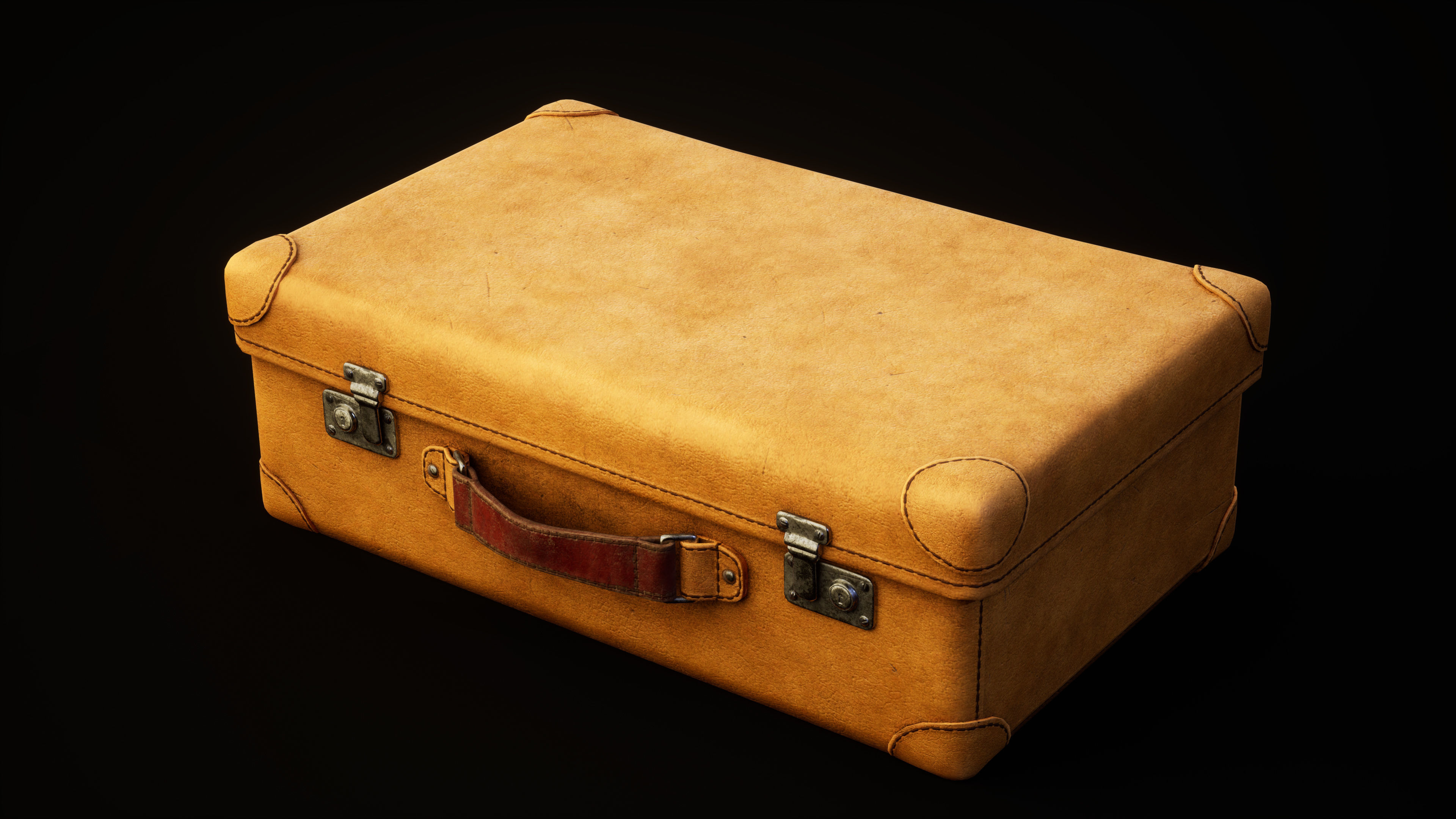 Magic cart with luggage Low-poly 3D model_16