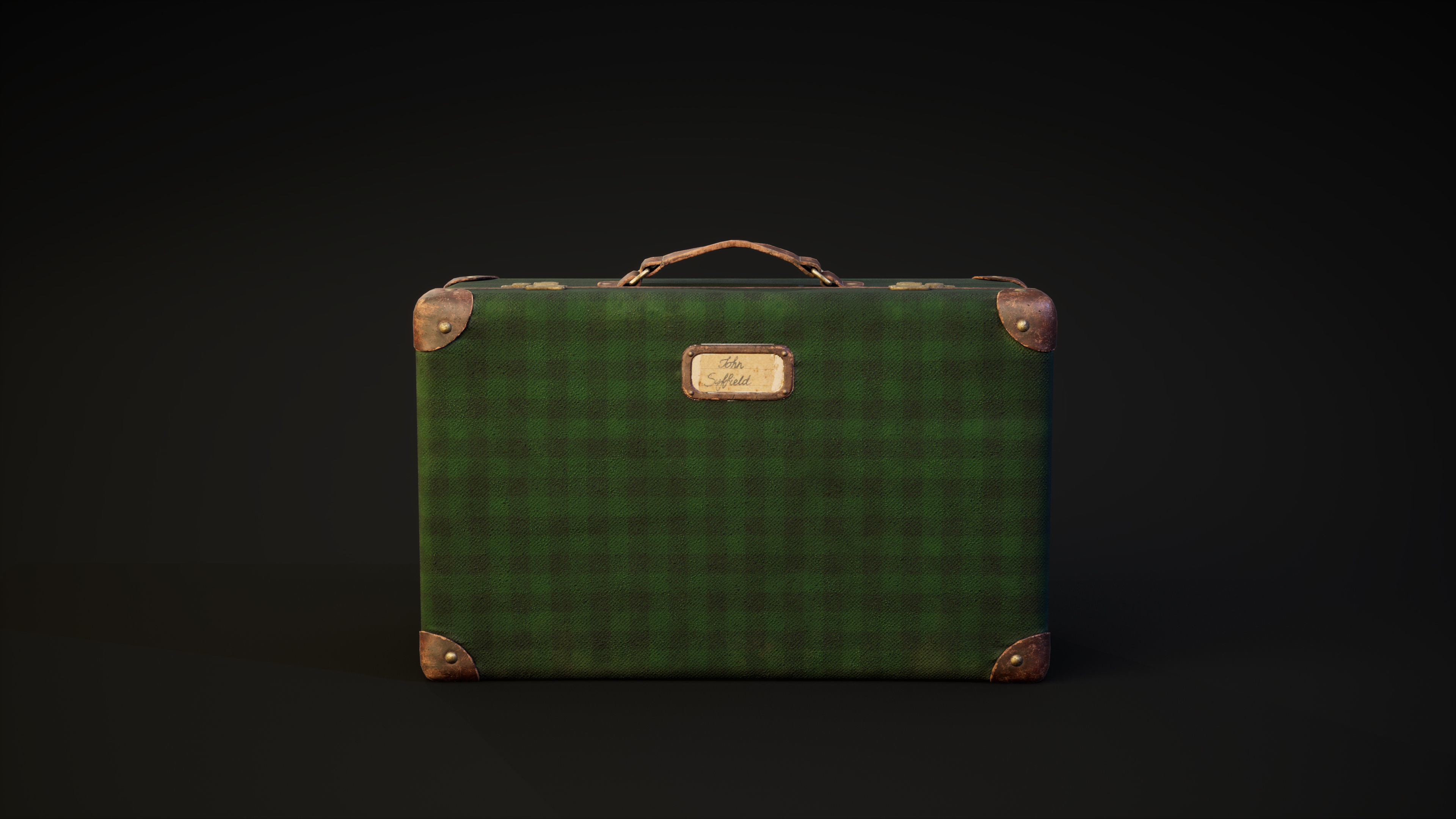Magic cart with luggage Low-poly 3D model_15