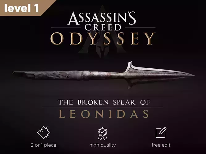 Broken Spear of Leonidas Level 1 3D print model