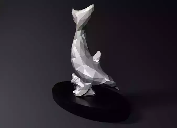 Low Poly Dolphin Statue 3D print model
