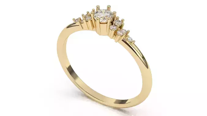 One Of a Kind Engagement Ring 3D print model